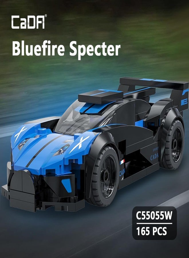 CaDA C55055W Bluefire Specter Building Block Racing Car Model, 165-Piece High-Precision Assembly Toy, Adult Collectible Car Model - Image 2